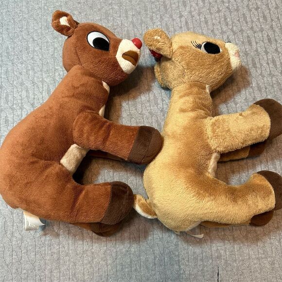 Commonwealth Toys Rudolph & Clarice Reindeer Plush Toy Set 12” in - Picture 7 of 7